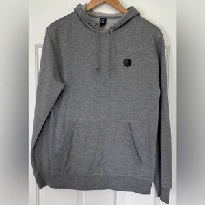 Volcom Gray Pullover Hoodie Men’s Medium – Logo Patch, Kangaroo Pocket